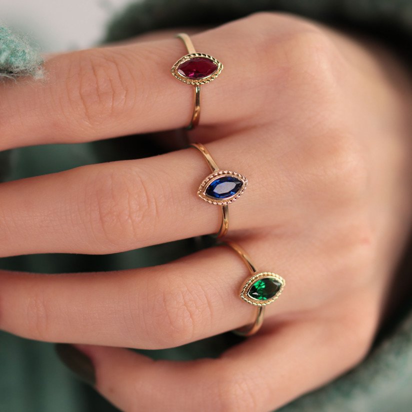 Colorful Marquis Ring