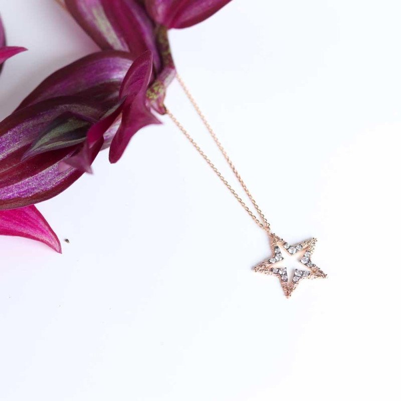 Star Necklace with Stone