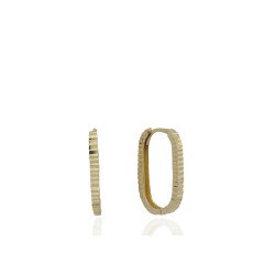 Çizgili Elips Küpe