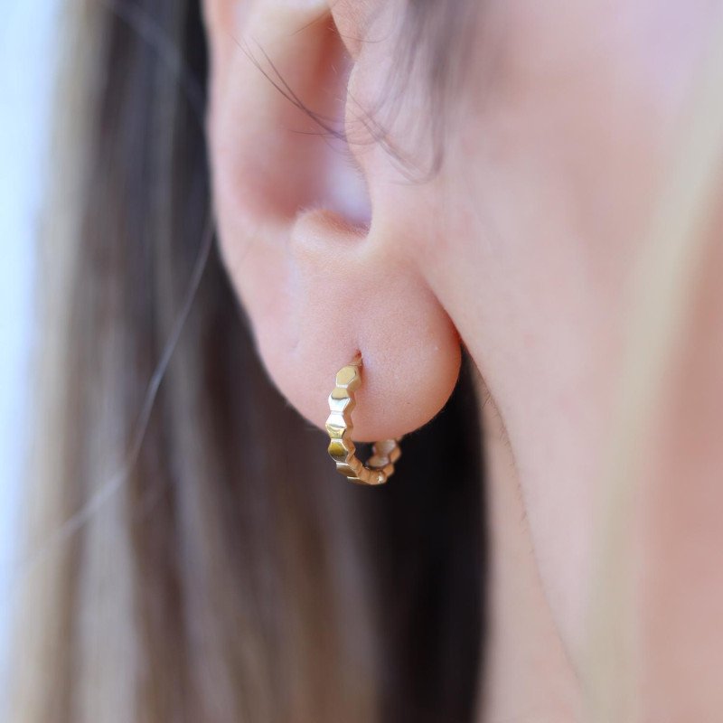 Honeycomb Hoop Earrings