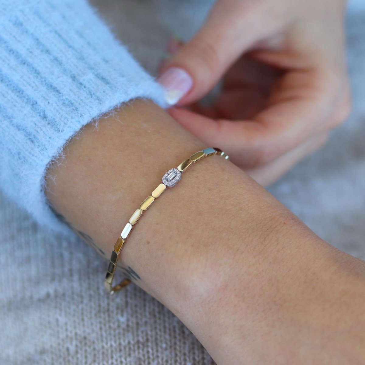 Baget Taşlı Pul Bileklik