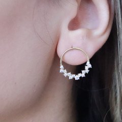 Sıra Taşlı Halka Küpe