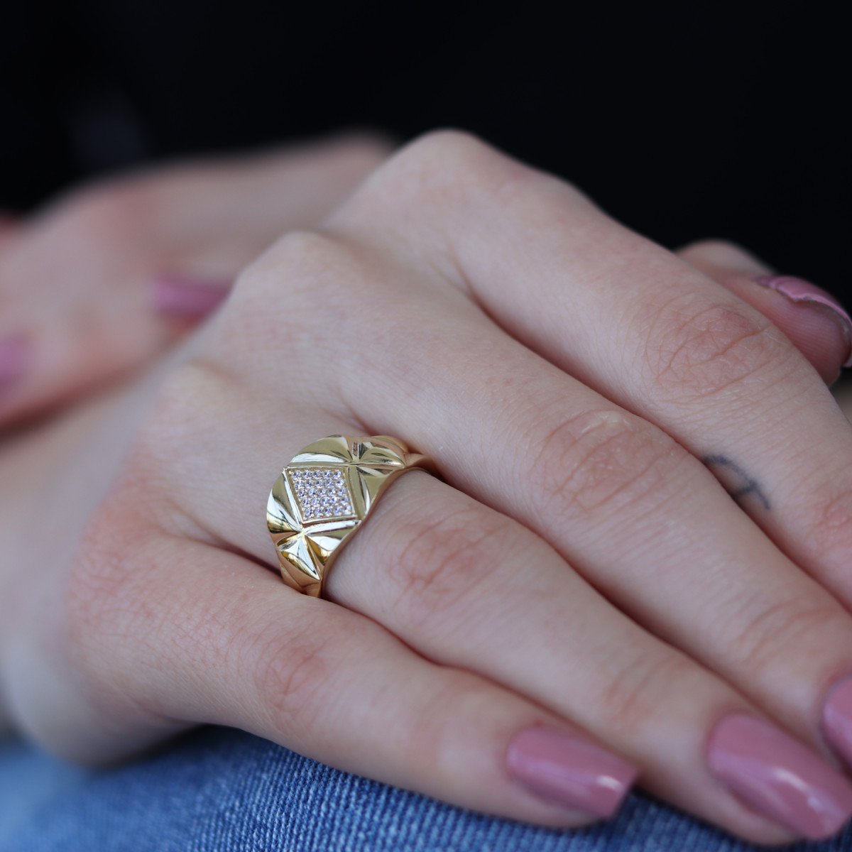 Taşlı Geometrik Yüzük