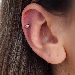 Taşlı Kalp Piercing
