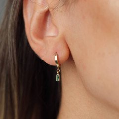 Yeşil Taşlı Küpe