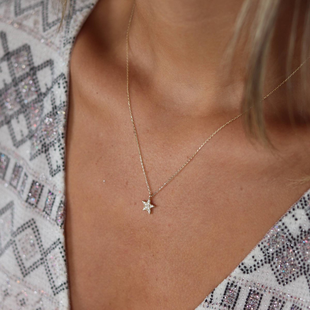 Taşlı Yıldız Kolye