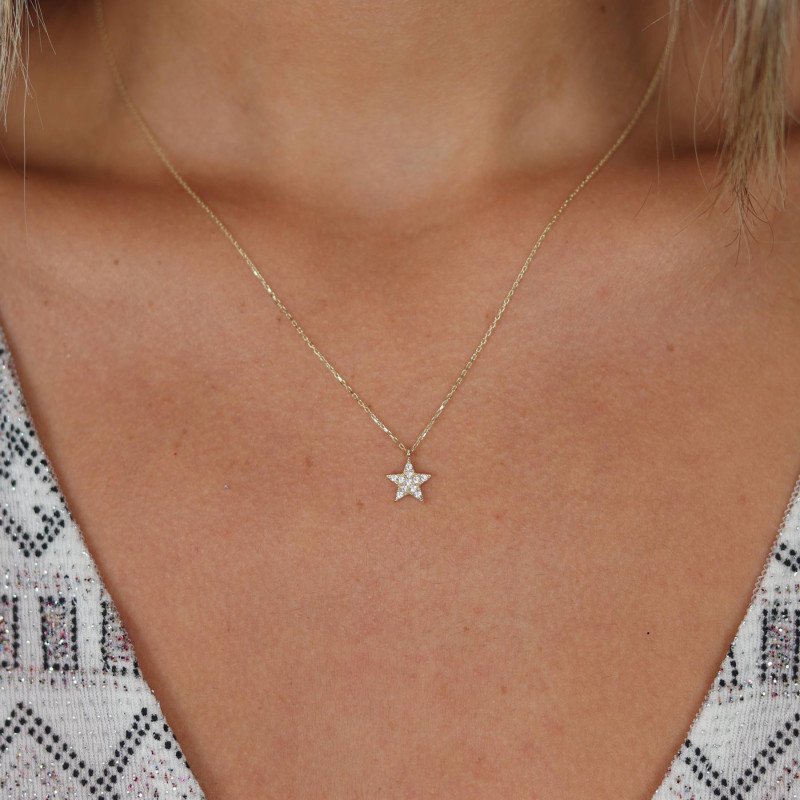 Taşlı Yıldız Kolye