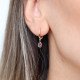 Purple Stone Hoop Earrings
