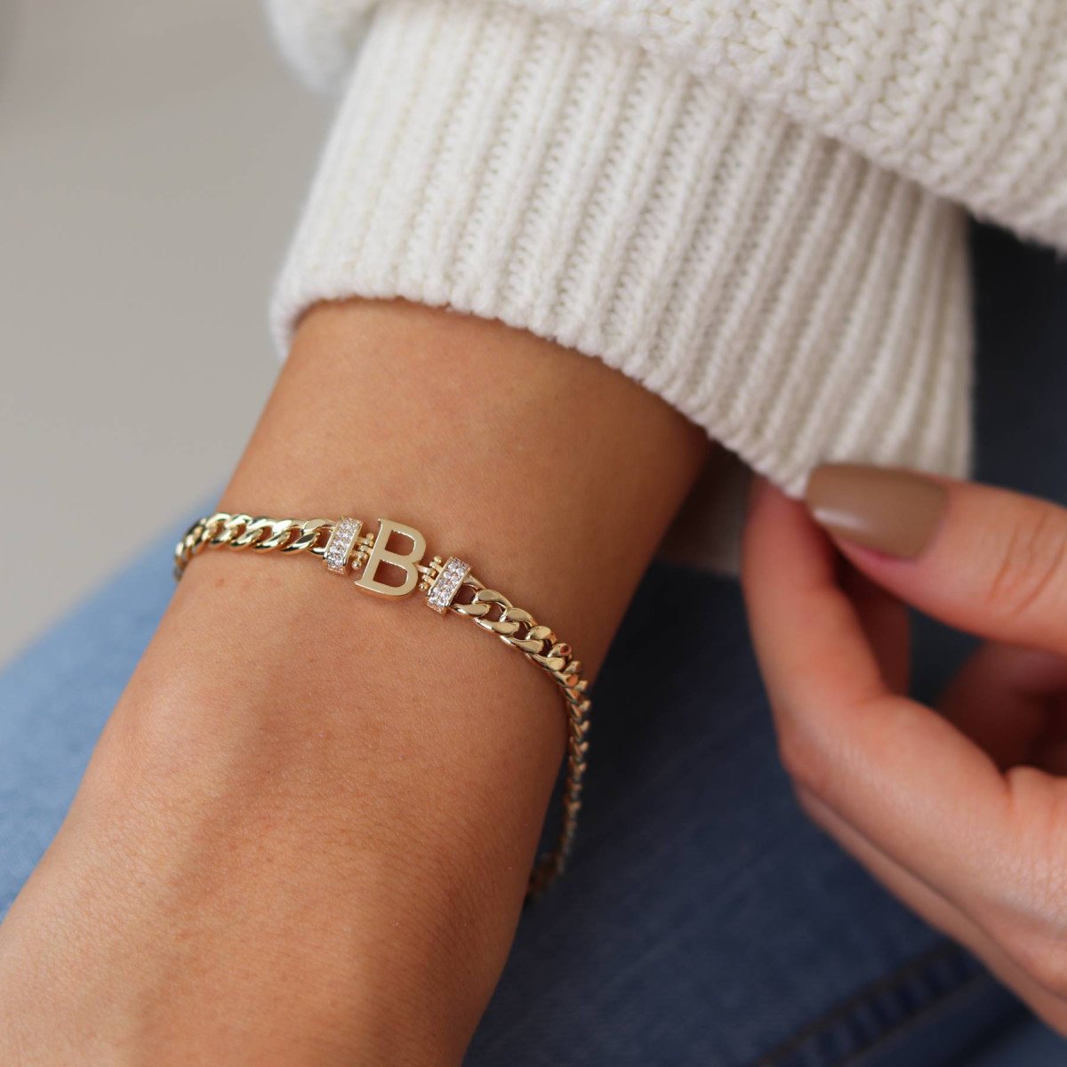 Taşlı Harf Bileklik