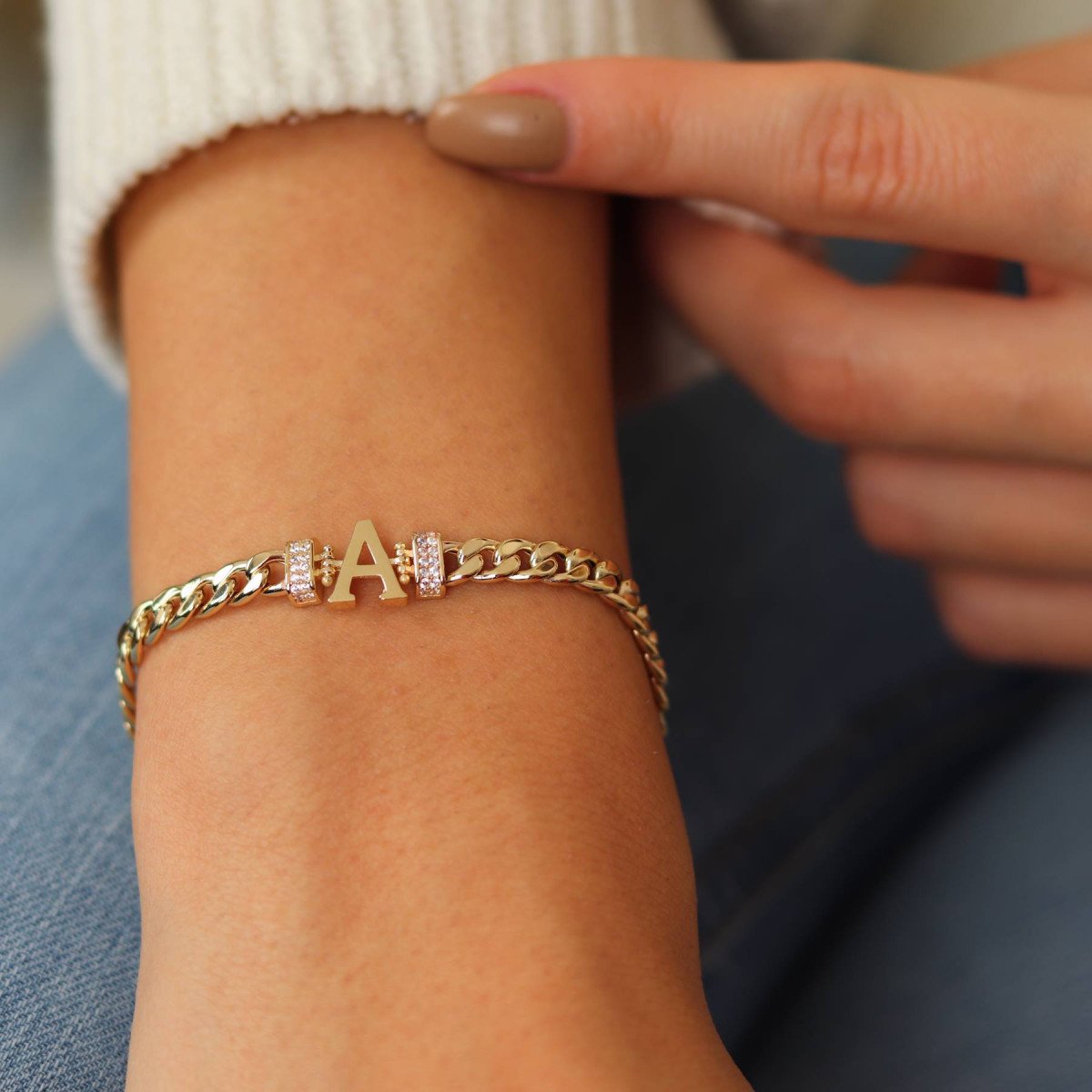 Taşlı Harf Bileklik