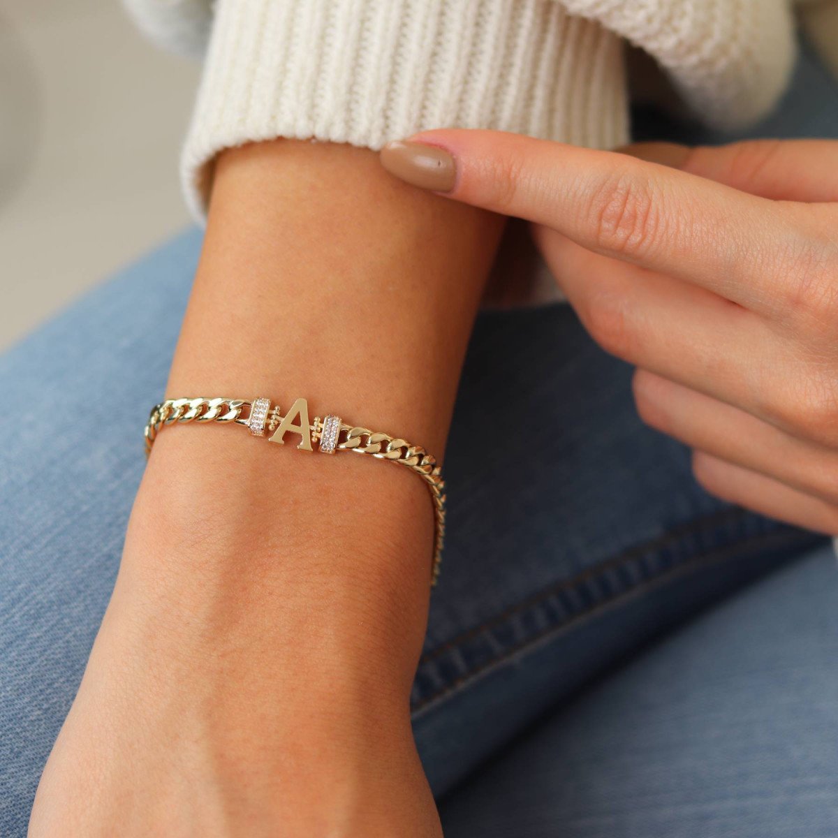 Taşlı Harf Bileklik