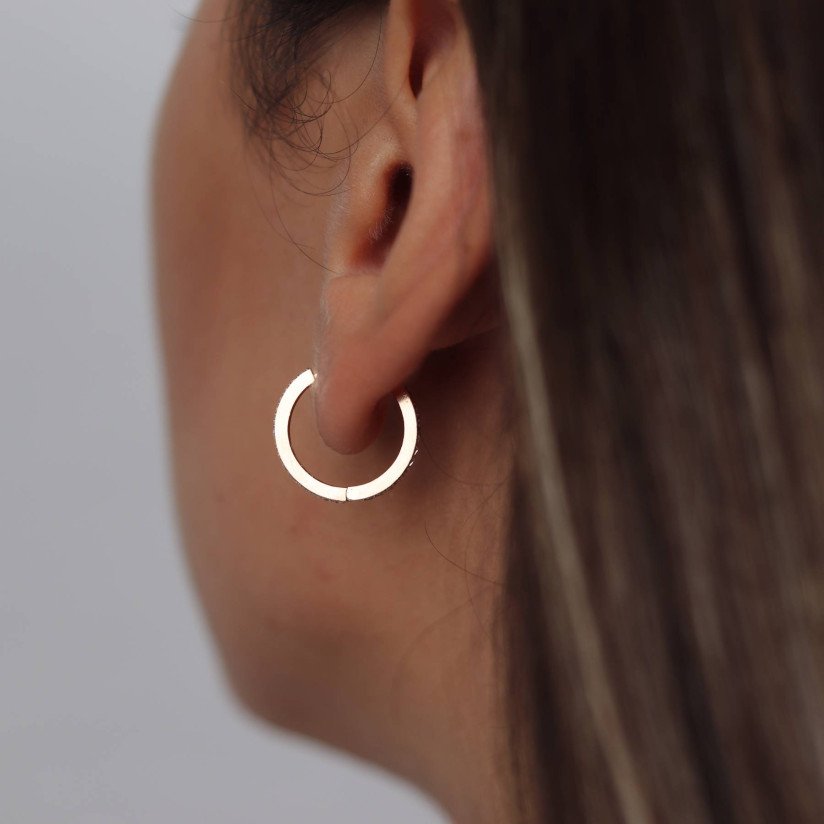 Stone Hoop Earrings 