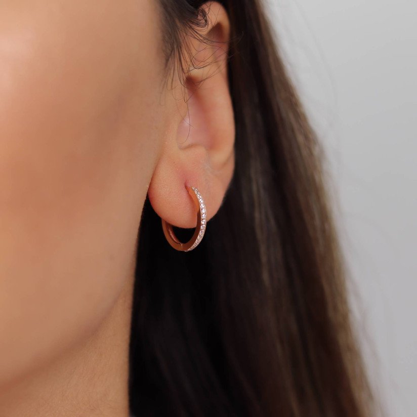 Stone Hoop Earrings 