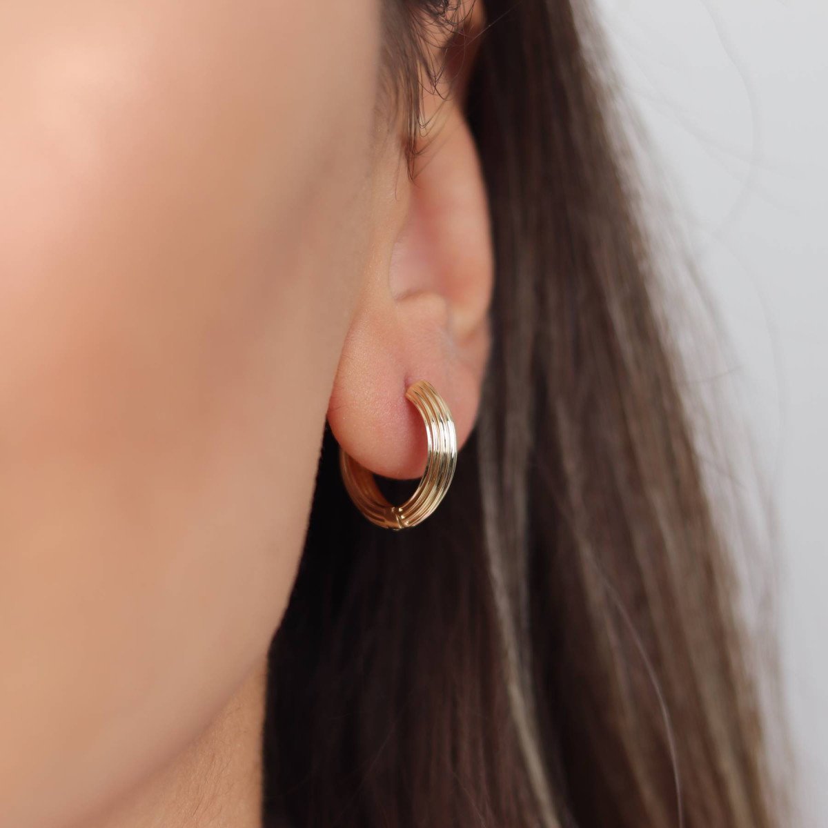 Çizgili Halka Küpe 