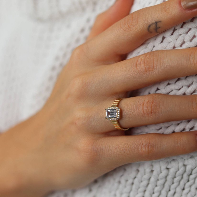 Cord Baguette Ring
