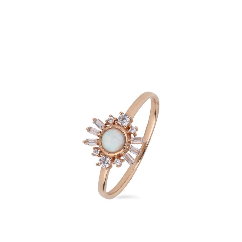 Opal Baguette Ring