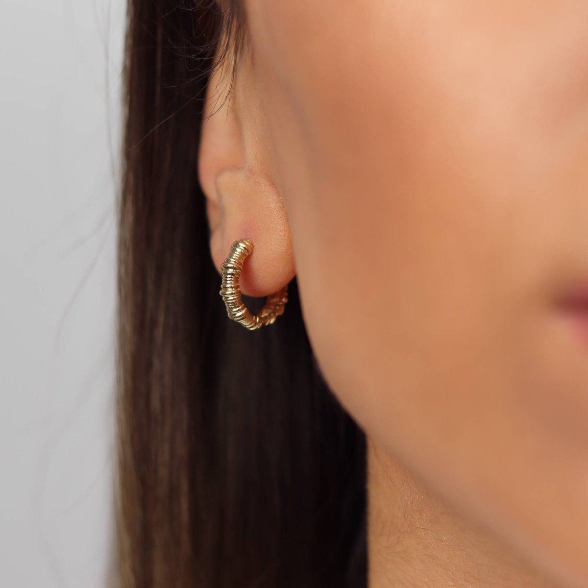 Mini Sarmal Halka Küpe