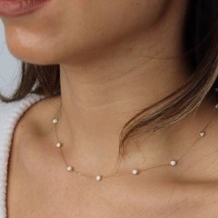 Sıralı Mini Beyaz Kolye