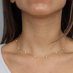 Sıralı Mini Beyaz Kolye