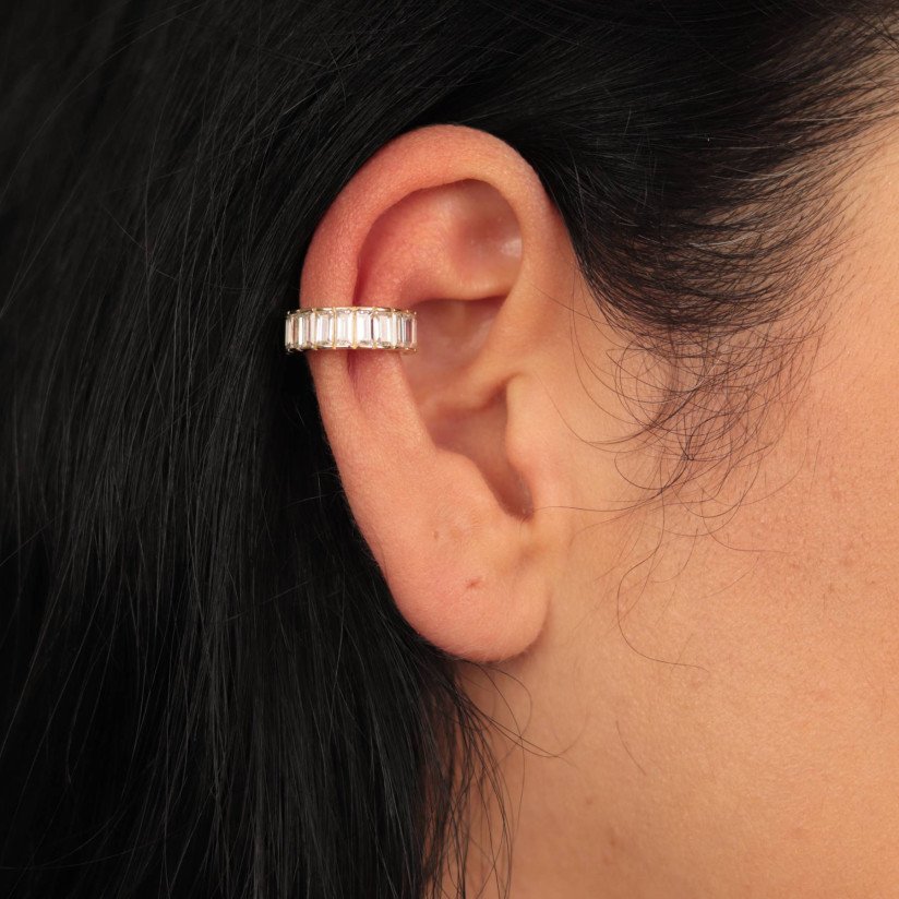 Sequential Baguette Cuff Earrings