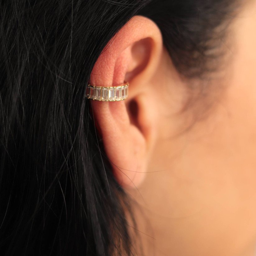 Sequential Baguette Cuff Earrings