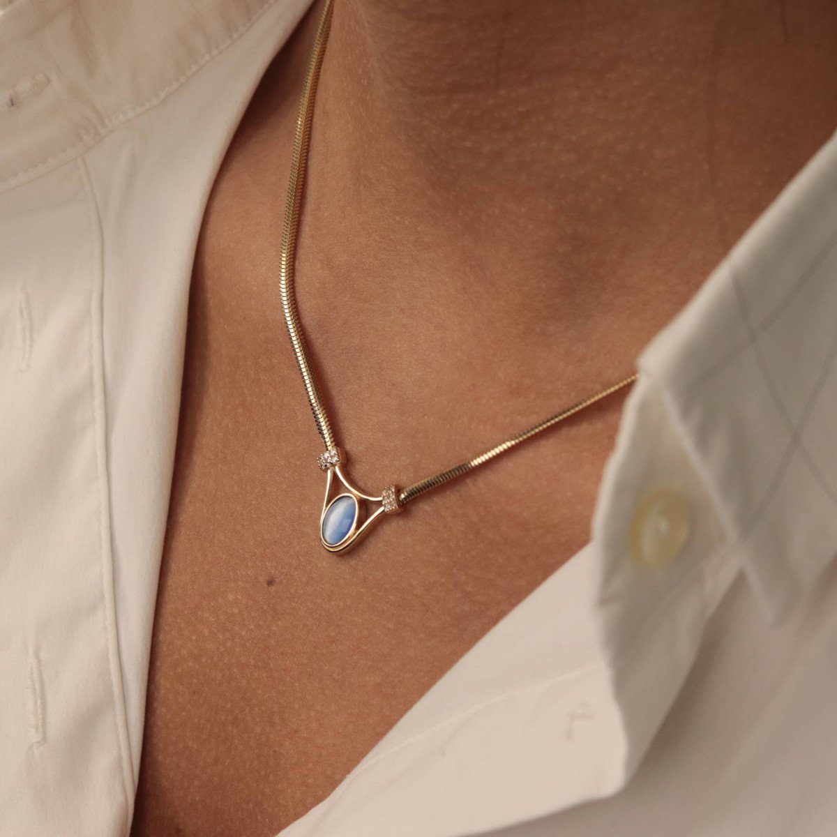 Turkuaz Balık Sırtı Kolye