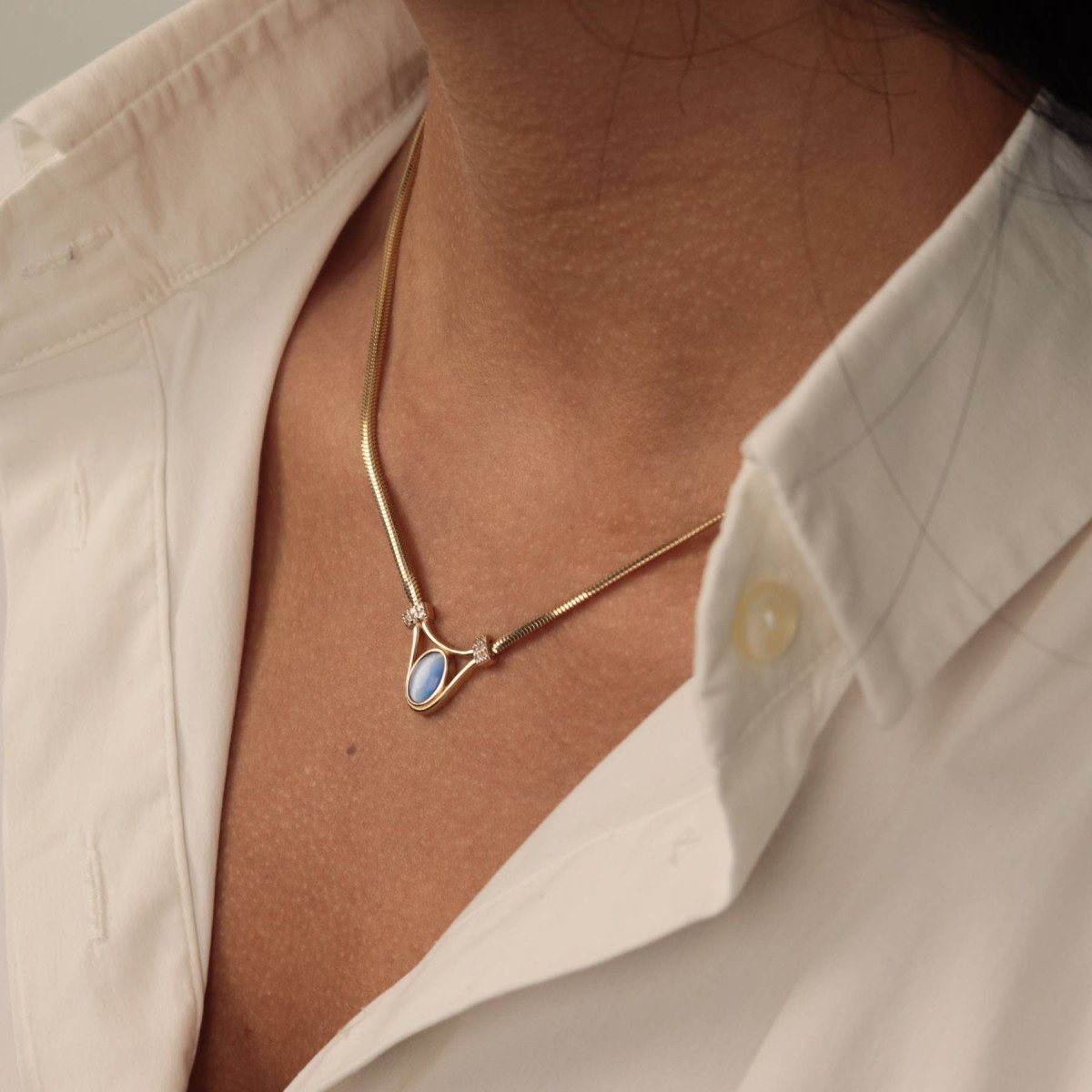 Turkuaz Balık Sırtı Kolye