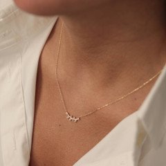 Taşlı Zeytin Dalı Kolye