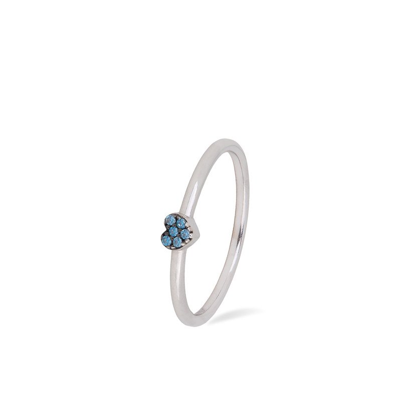 Mini Mavi Kalp Yüzük