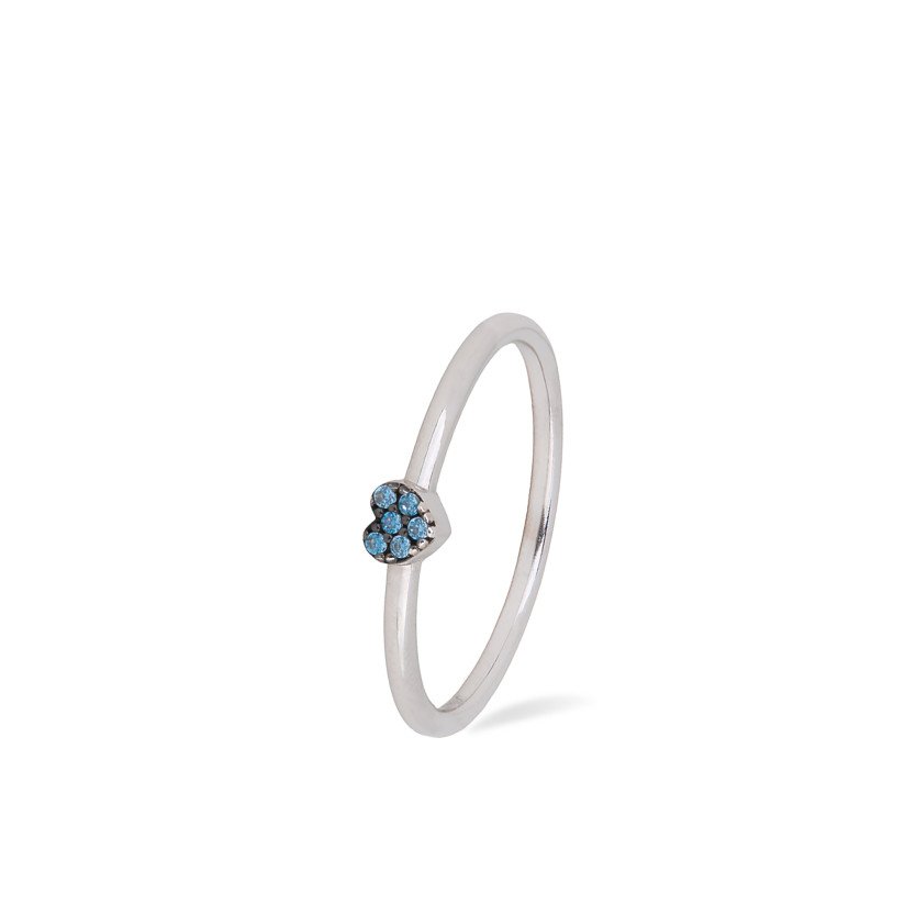 Mini Mavi Kalp Yüzük