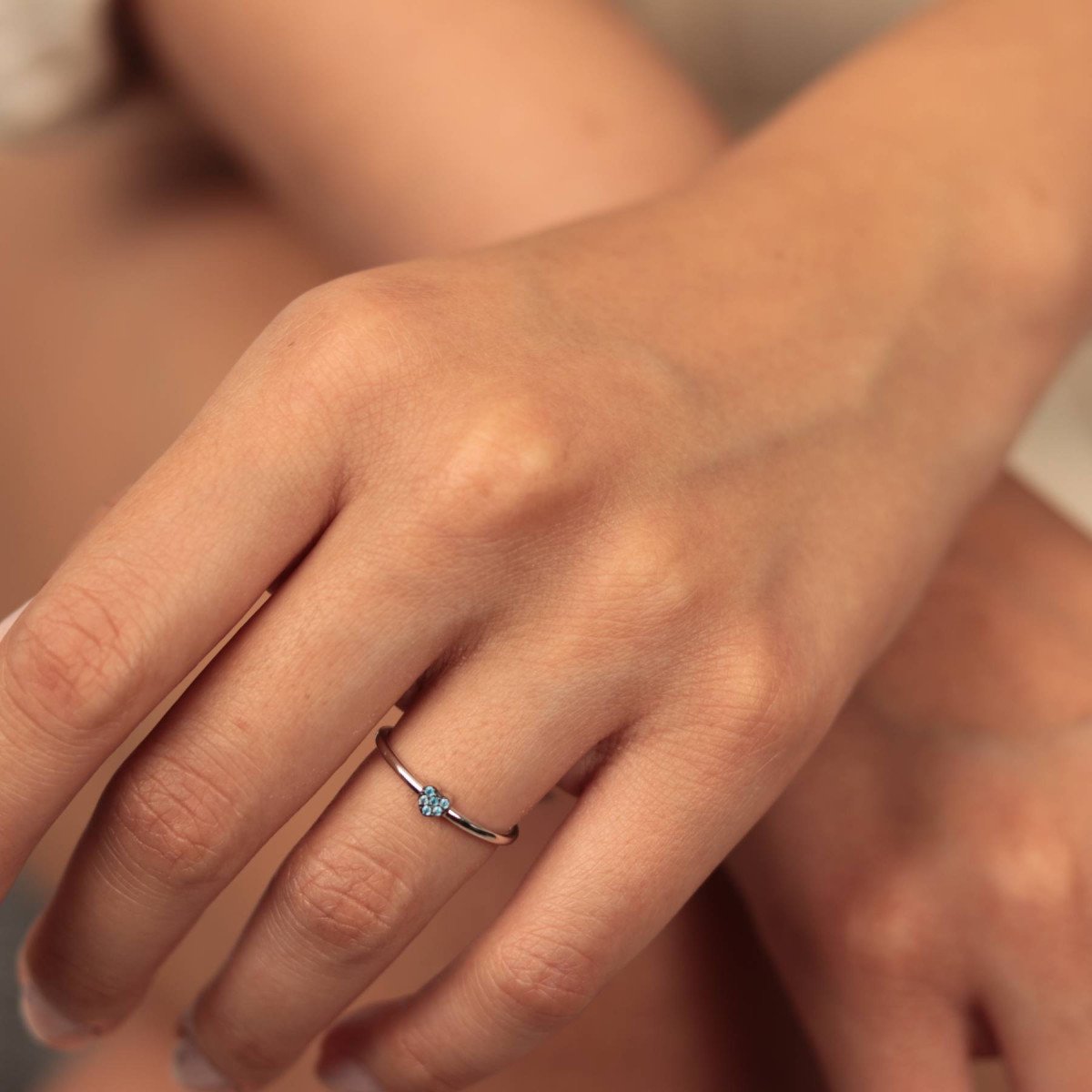 Mini Mavi Kalp Yüzük