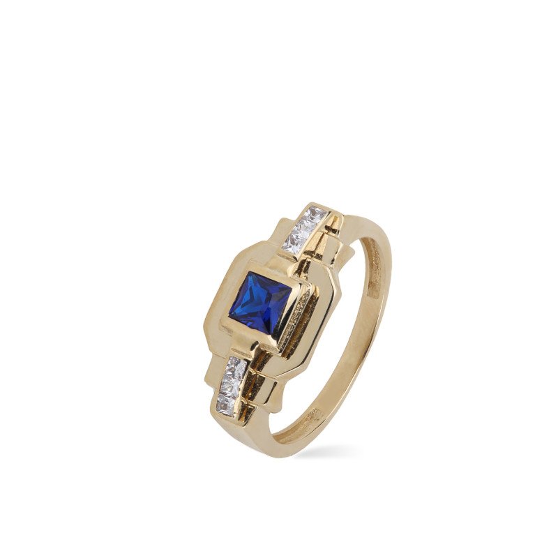 Navy Blue Stone Knight Ring