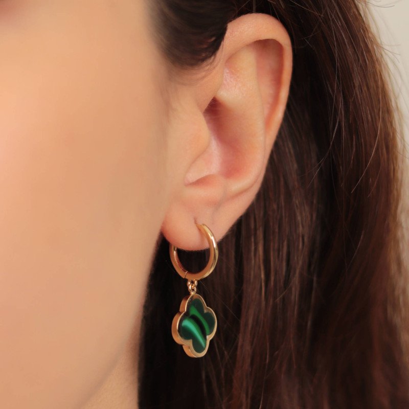 Double Color Clover Earrings