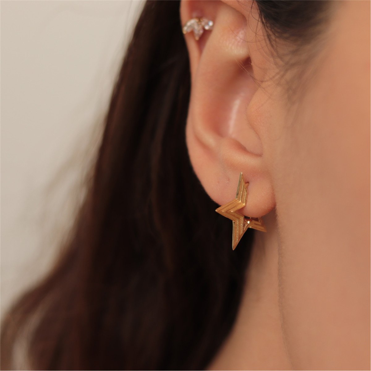 Çizgili Yıldız Küpe