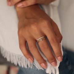 Mini Taşlı Trio Yüzük