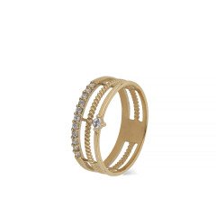 Mini Taşlı Trio Yüzük