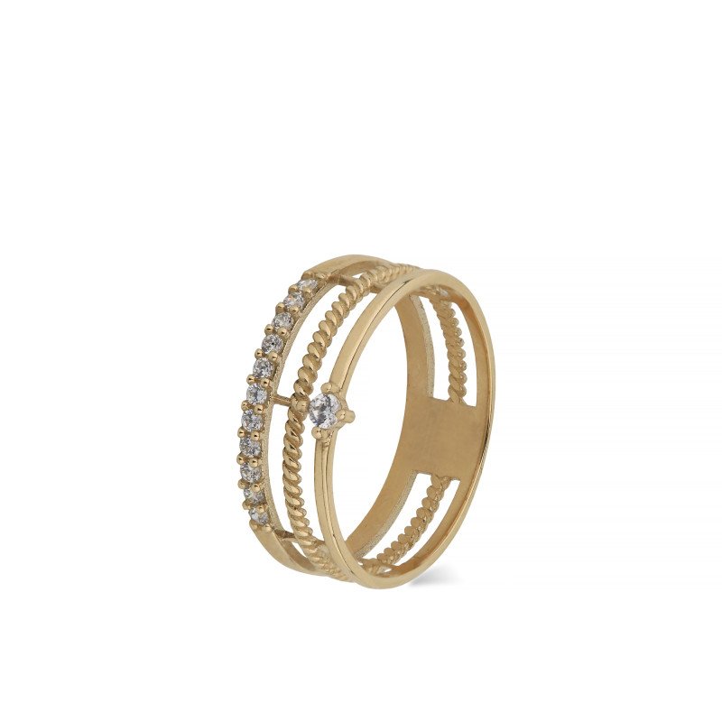 Mini Taşlı Trio Yüzük