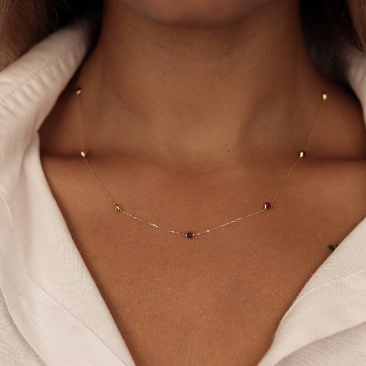 Renkli Taşlı Kolye