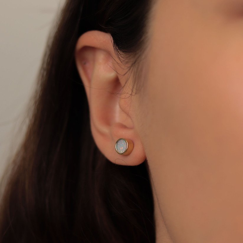 Opal Screw Earring