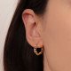 Stone Paper Clip Hoop Earrings