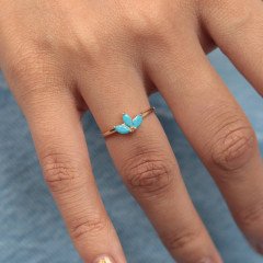 Firuze Lotus Yüzük