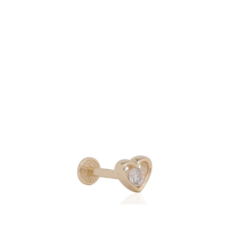Taşlı Kalp Piercing 