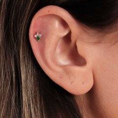 Yeşil Taşlı Piercing