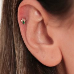 Yeşil Taşlı Piercing