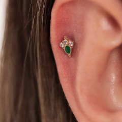 Yeşil Taşlı Piercing
