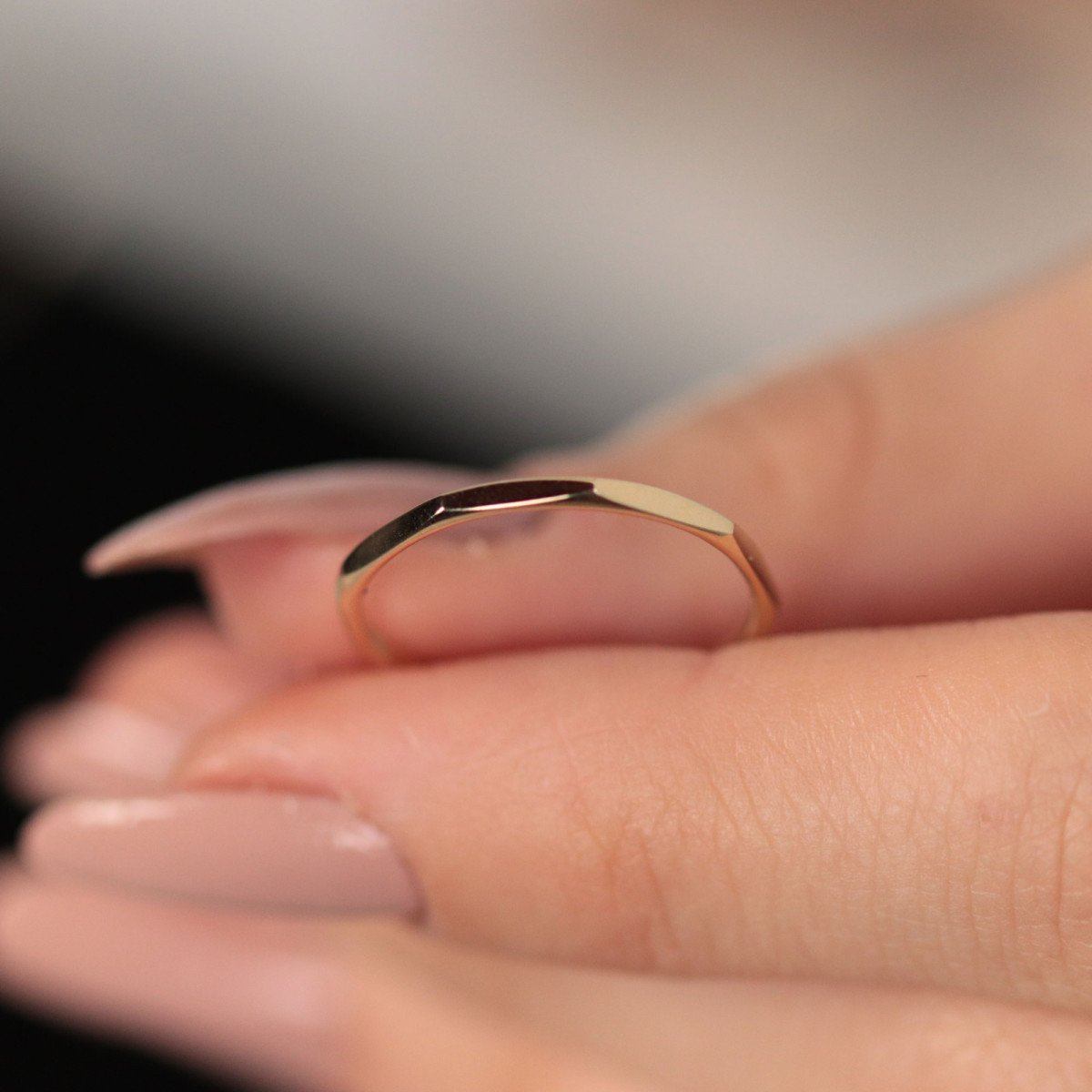 İnce Geometrik Yüzük