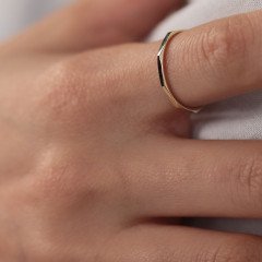 İnce Geometrik Yüzük