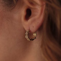 Taşlı Kemik Halka Küpe