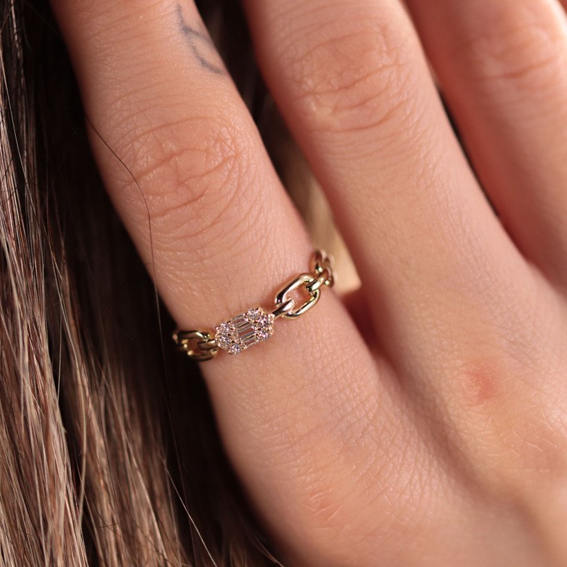 Chain Baguette Ring