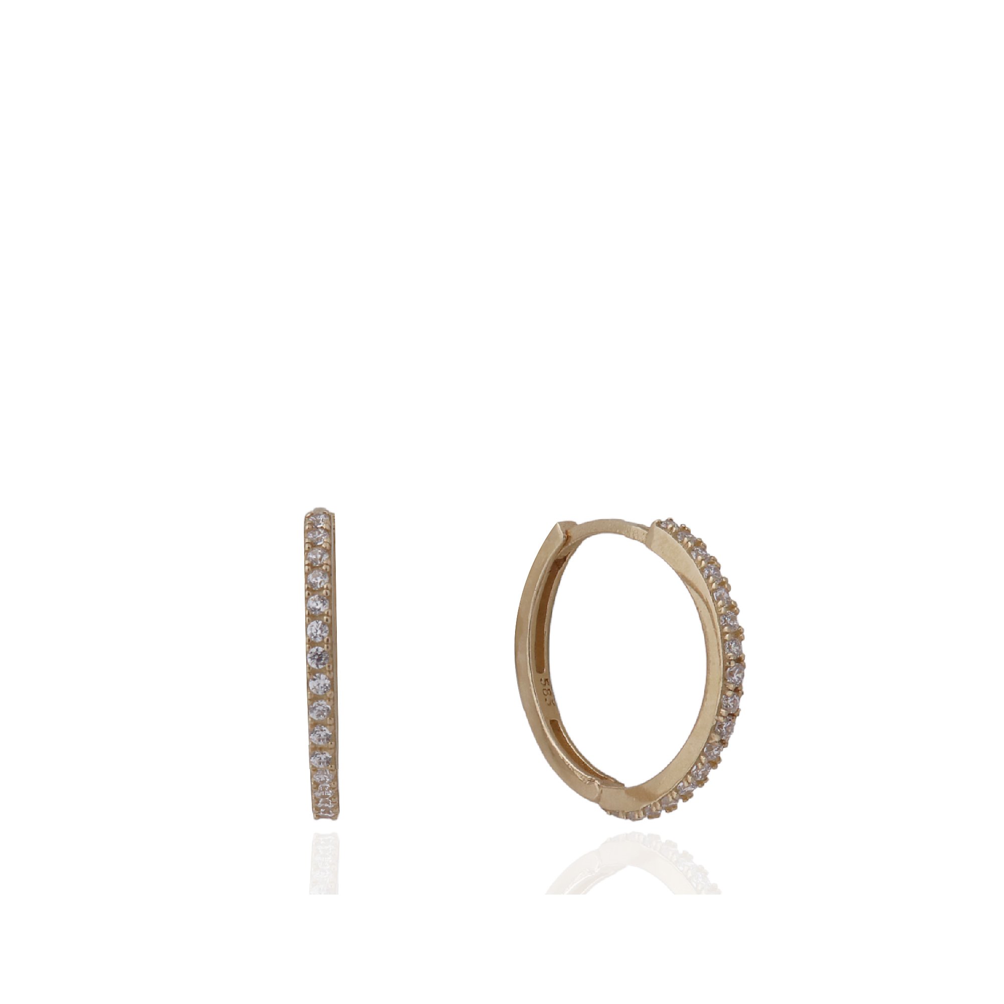 Row Stone-set Hoop Earrings L